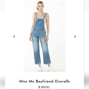 NWOT Miss Me Boyfriend overalls